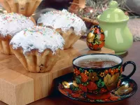Jigsaw Puzzle Muffins and tea