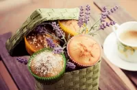 Jigsaw Puzzle Cupcakes and lavender