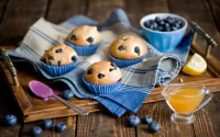 Quebra-cabeça Muffins with blueberries