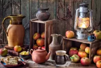 Quebra-cabeça Ceramics and apples