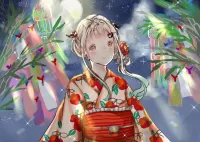 Rompecabezas Kimono with poppies