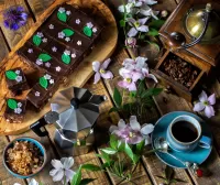 Puzzle Clematis and coffee