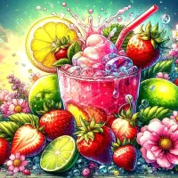 Jigsaw Puzzle Strawberry Cocktail