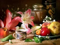 Jigsaw Puzzle Coffee and fruits