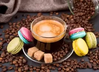 Puzzle Coffee and macaroon