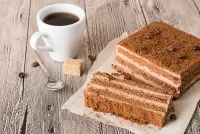 Jigsaw Puzzle Coffee and honey cake