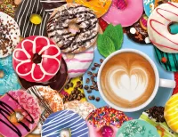 Jigsaw Puzzle Coffee and donuts