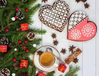 Jigsaw Puzzle Coffee and gingerbread