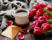 Пазл Кофе и цветы 
