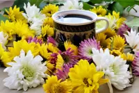 Jigsaw Puzzle Coffee and flowers