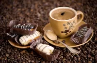 Puzzle Coffee with chocolates