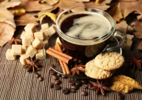 Puzzle Coffee with biscuits