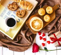 Jigsaw Puzzle Coffee with pastries