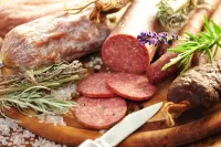 Jigsaw Puzzle Sausage and herbs