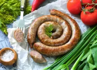 Puzzle Sausages and vegetables