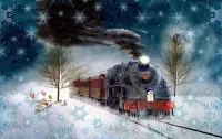 Jigsaw Puzzle Collage with locomotive