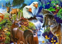Quebra-cabeça Collage with animals