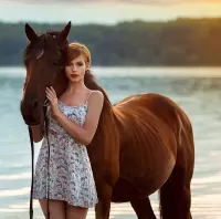 Rompecabezas Horse and girl
