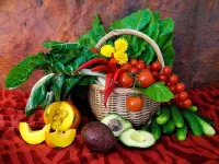 Jigsaw Puzzle Basket with vegetables