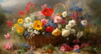 Rompecabezas A basket of flowers