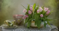 Quebra-cabeça Basket of tulips