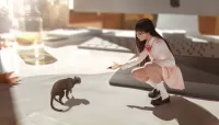 Puzzle Cat and girl