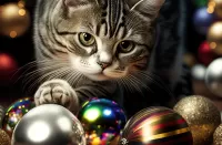 Слагалица Cat and balls