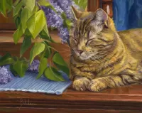 Rompecabezas cat and lilac