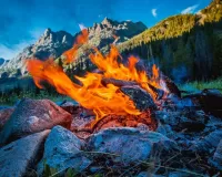 Jigsaw Puzzle The fire in the mountains