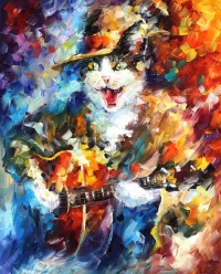 Quebra-cabeça Cat guitarist
