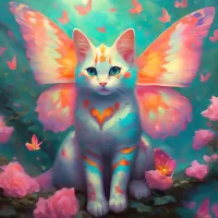 Jigsaw Puzzle Butterfly cat
