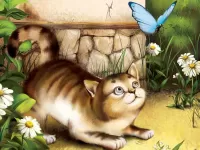 Слагалица Cat and Butterfly