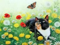 パズル Cat and butterfly