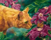 Rompecabezas Cat and butterfly