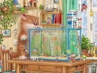 Jigsaw Puzzle Cat and mice