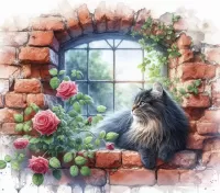 Zagadka Cat on the window