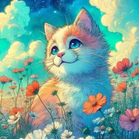 Слагалица Kitten in the meadow