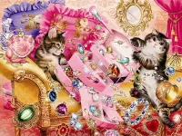 Quebra-cabeça Kittens and fashion jewelry