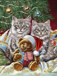 Jigsaw Puzzle Kittens and toy