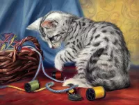 パズル Kitten and coils