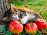 Слагалица Kitten and apples