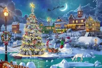 Puzzle Beautiful Christmas tree