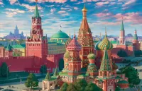 Jigsaw Puzzle Red square