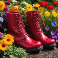 パズル Red boots