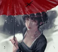 Quebra-cabeça Red umbrella