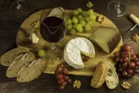 Пазл Красное вино и сыр