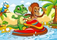 パズル Crocodile and monkey