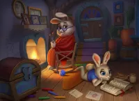 Quebra-cabeça Rabbit family