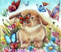 Rompicapo Rabbit and butterflies