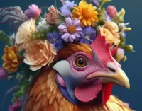 Puzzle Chicken in a wreath